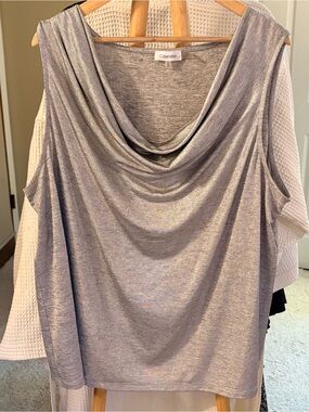 Calvin Klein Heather Gray/Silver Sleeveless Top 3X